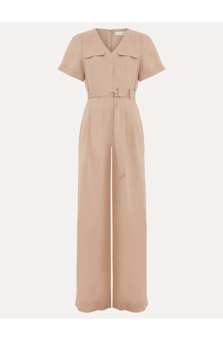 Phase Eight Daniela V-Neck Short Sleeve Jumpsuit, Alternate, color, Neutral