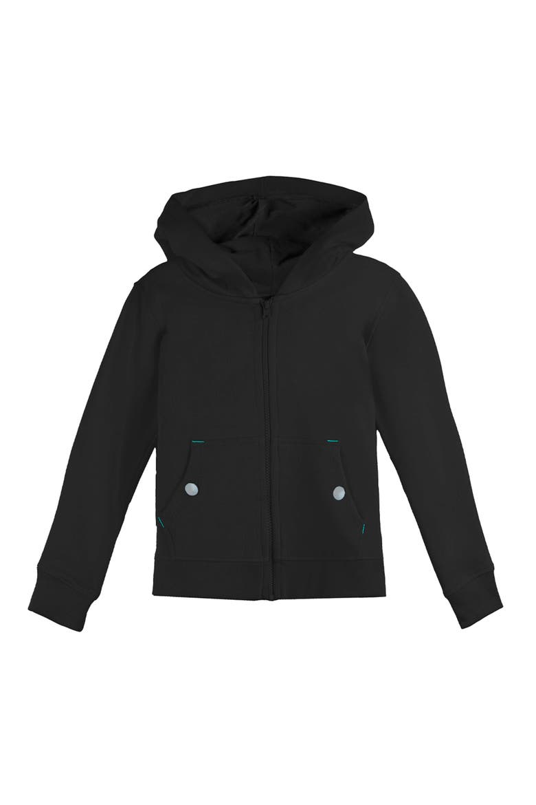 Organic Cotton Zip Up Pocket Hoodie, Main, color, Black