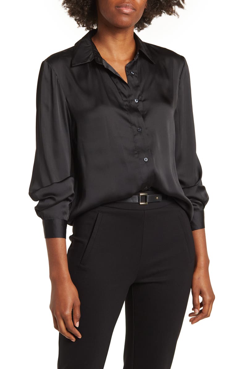 BY DESIGN Valerie Tie Front Blouse, Main, color, 