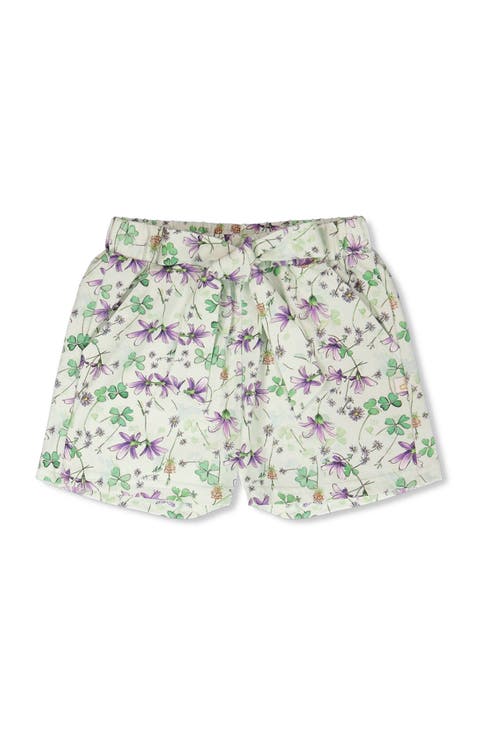 Relaxed Cut Jersey Flowers Shorts