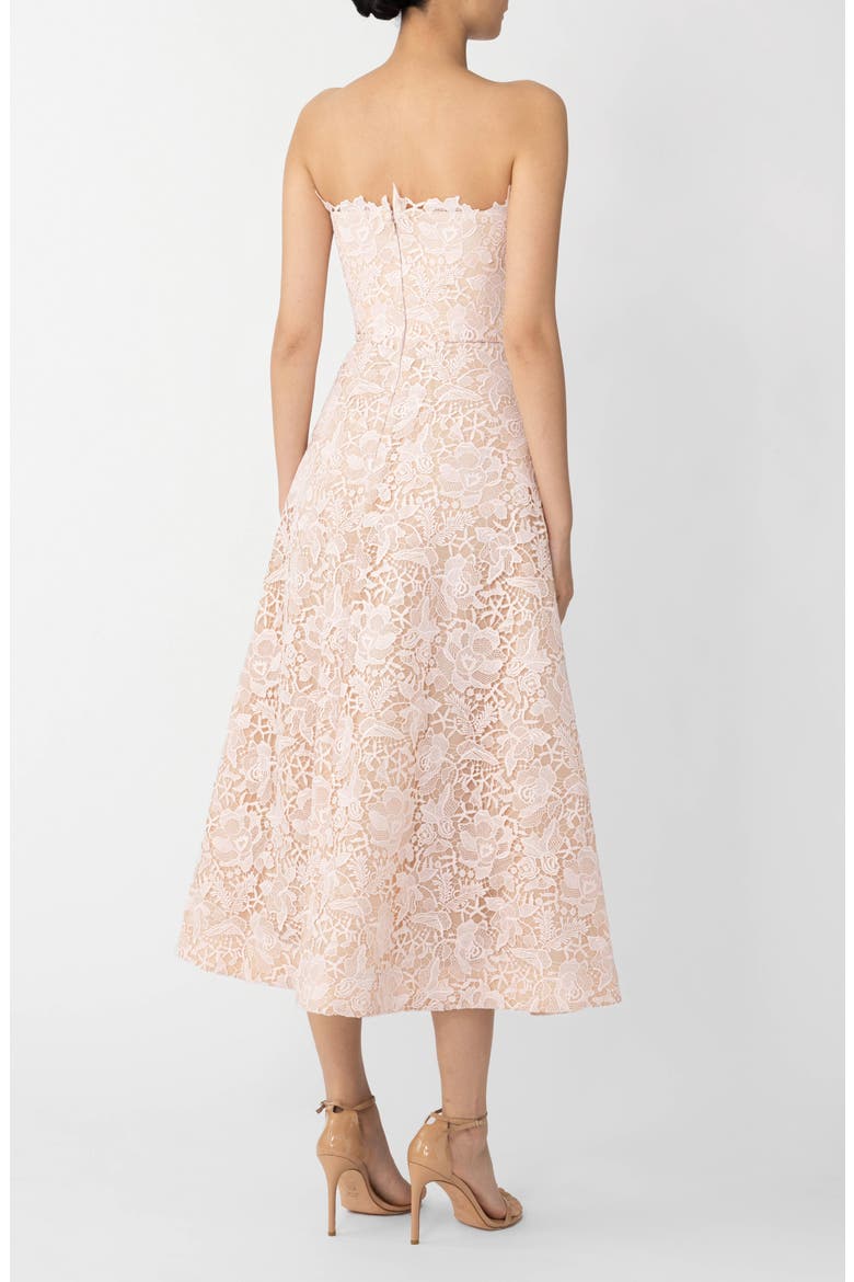 Rosalia Strapless Lace Dress, Alternate, color, SHEER PINK