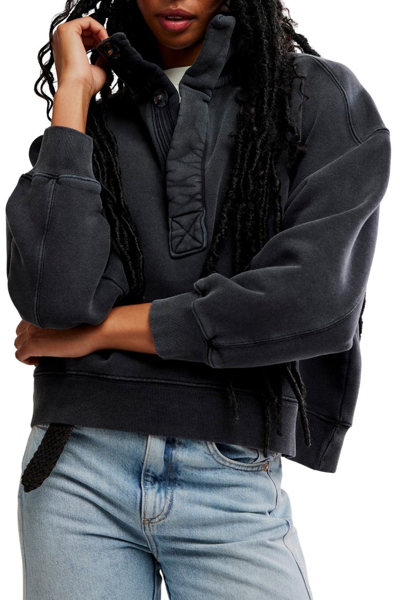 Timeless Cotton Blend Pullover, Main, color, BLACK