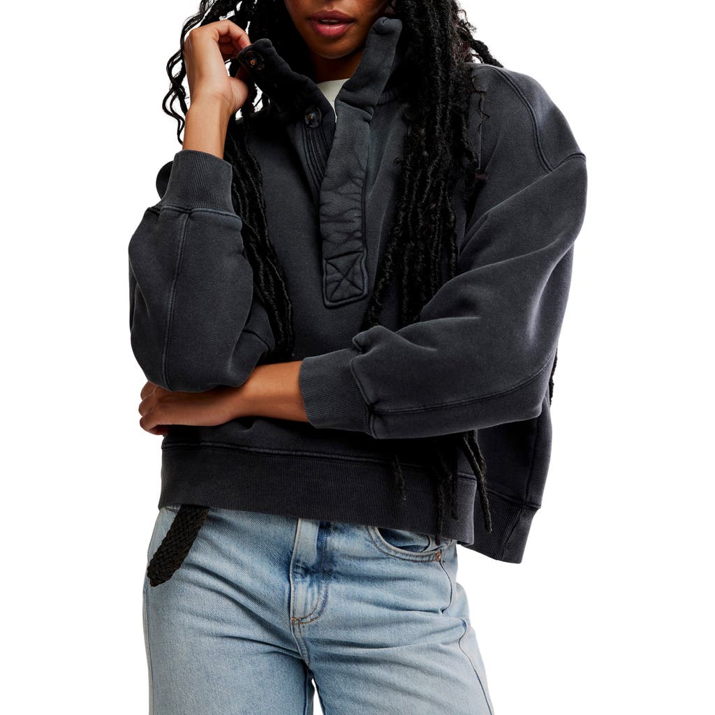 Free People Timeless Cotton Blend Pullover In Black