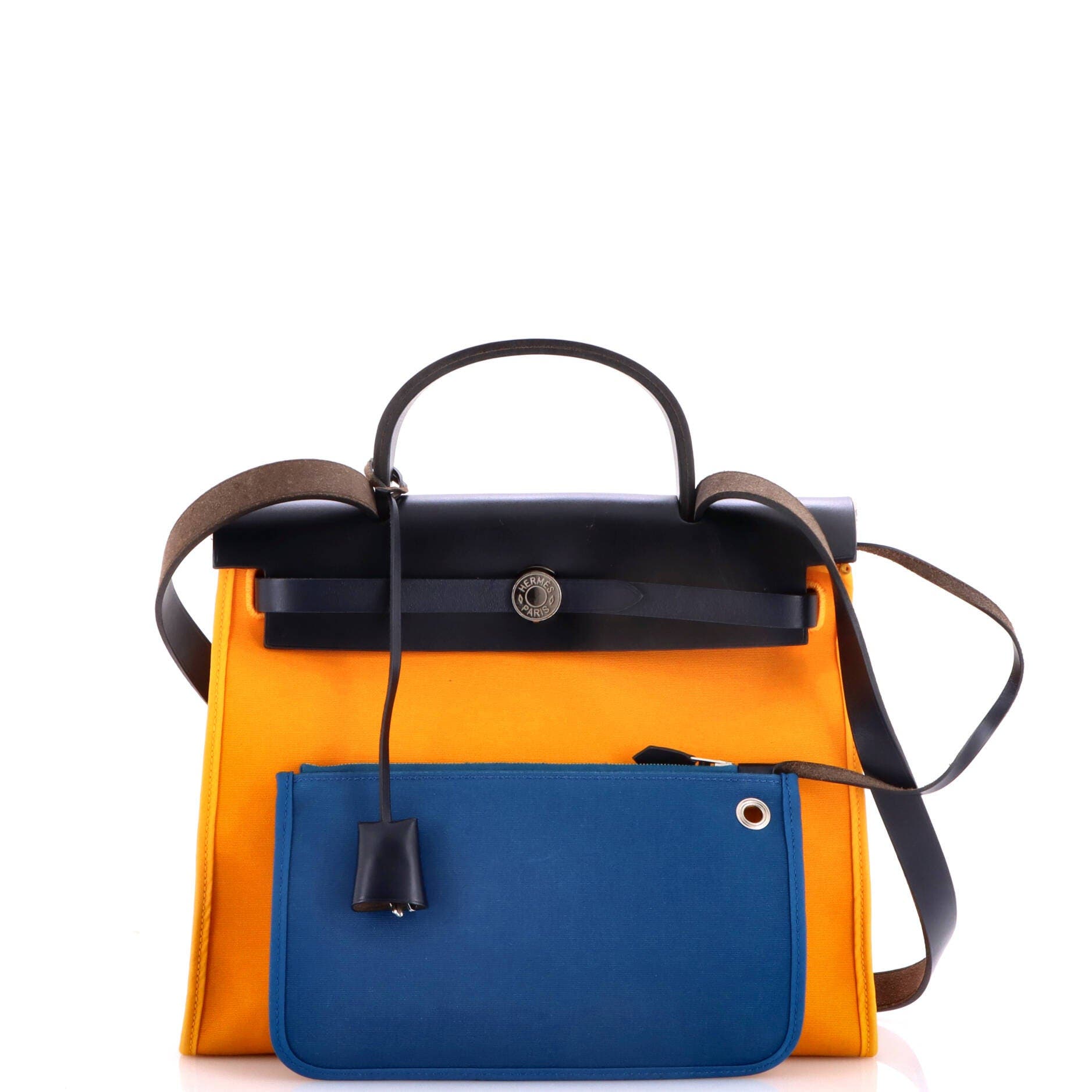 Herbag Zip Leather and Toile 31, Alternate, color, Yellow