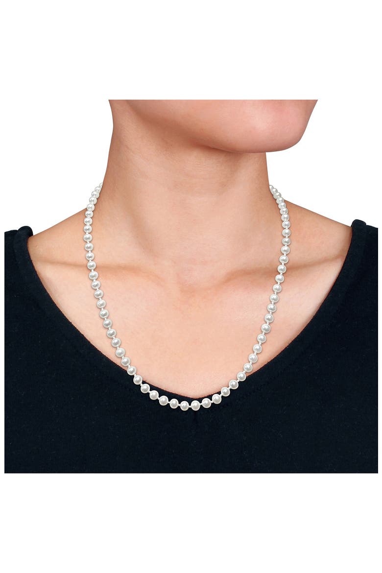 5-5.5mm Cultured Freshwater Pearl Necklace, Alternate, color, METALLIC SILVER