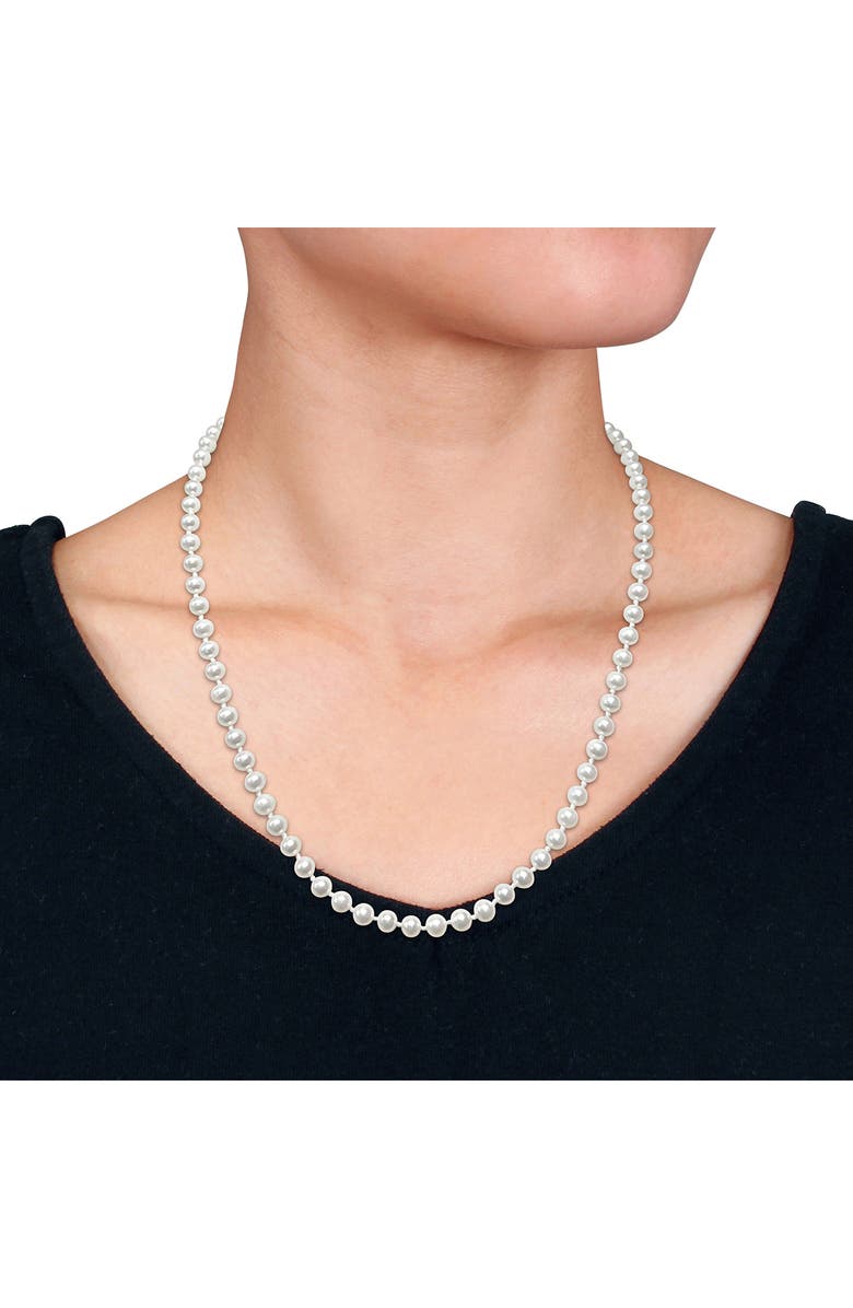 DELMAR 5-5.5mm Cultured Freshwater Pearl Necklace, Alternate, color, Metallic Silver