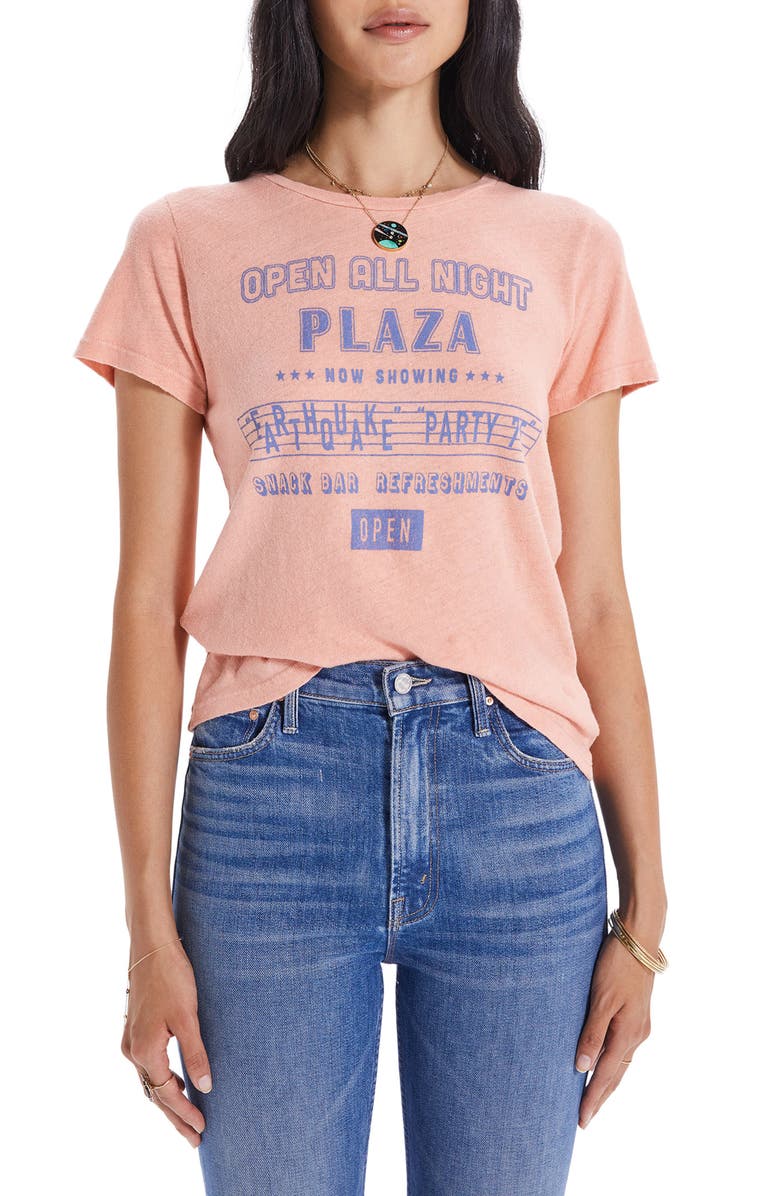 MOTHER The Itty Bitty Sinful Cotton & Linen Graphic Tee, Main, color,