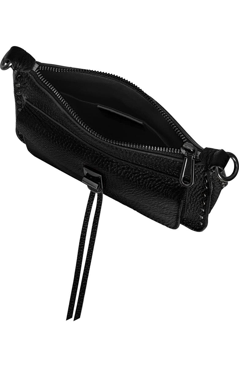 Rebecca Minkoff Mini Darren Leather Crosssbody Bag, Alternate, color, Black