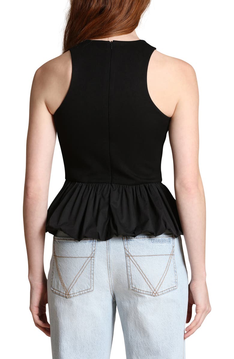 Avec Les Filles Peplum Tank, Alternate, color, Black
