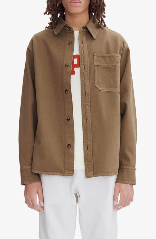 A.P.C. Basile Brodee Twill Button-Up Shirt in Frosted Chestnut Brown  product