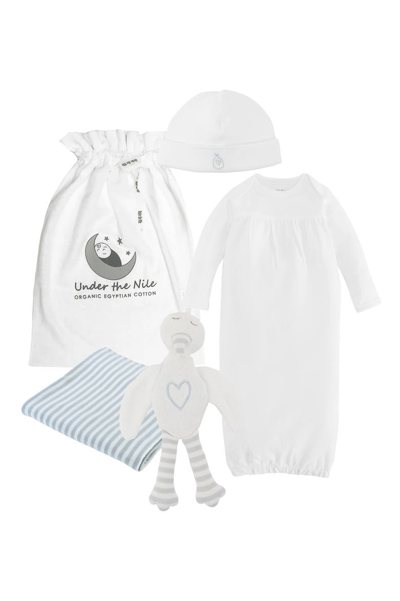 4-Piece Embroidered Organic Egyptian Cotton Gift Set, Main, color, OFF-WHITE