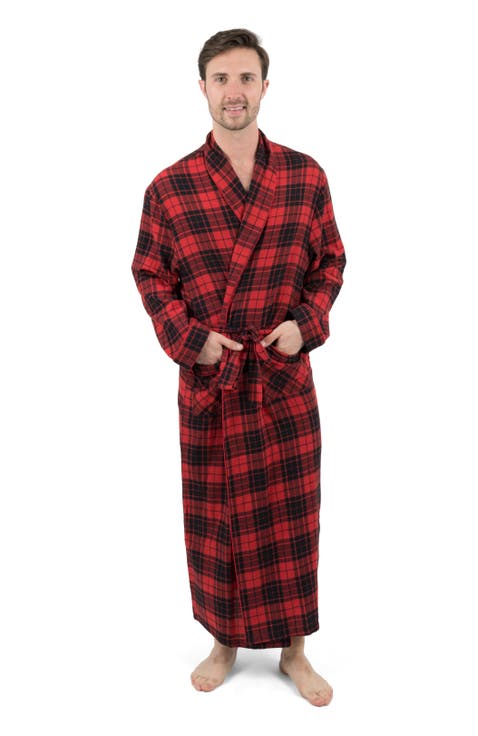 Men's Flannel Robe, 100% Cotton