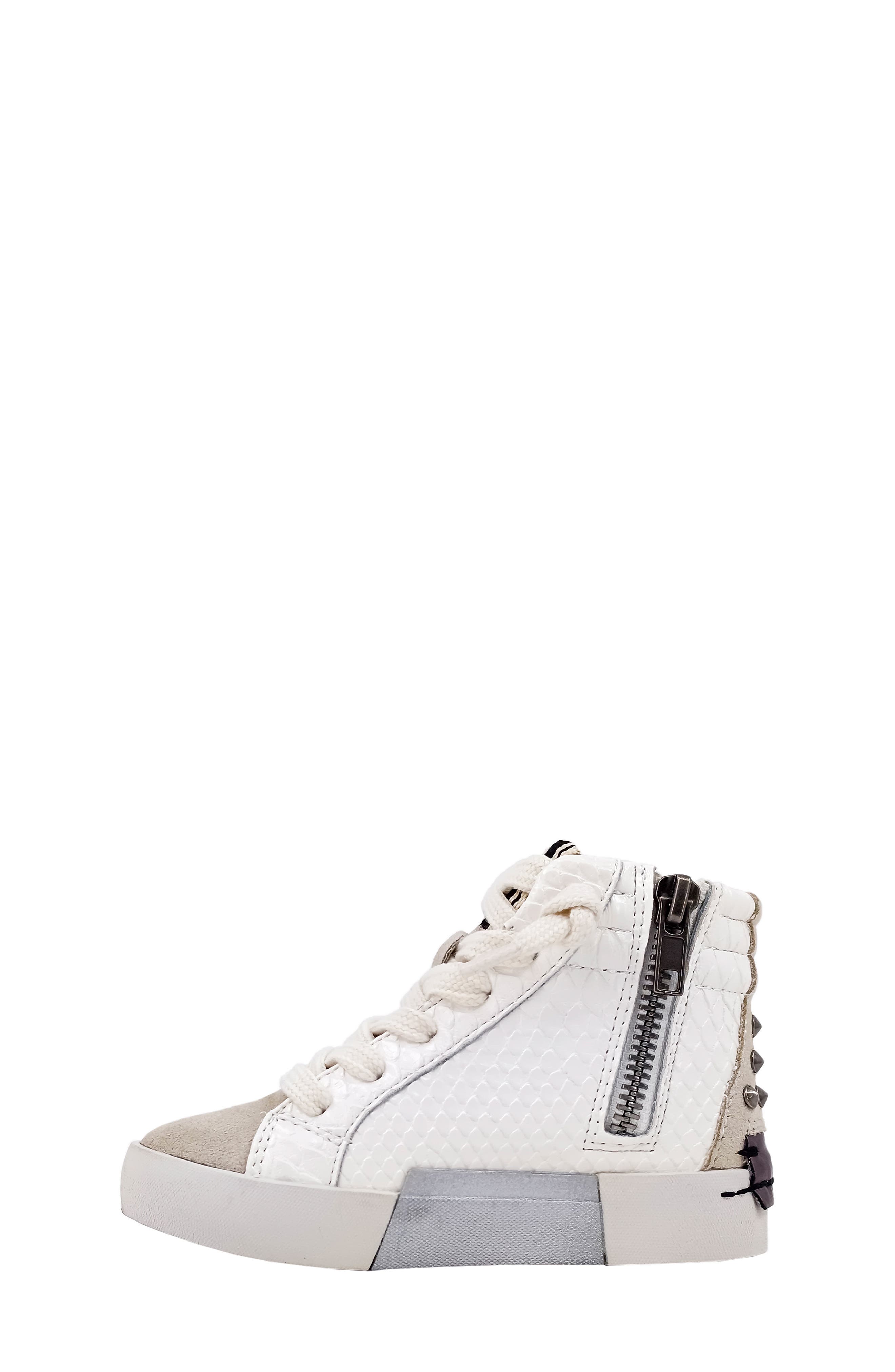 SHUSHOP Kids' Reese Studded High Top Sneaker, Alternate, color, Bone Snake