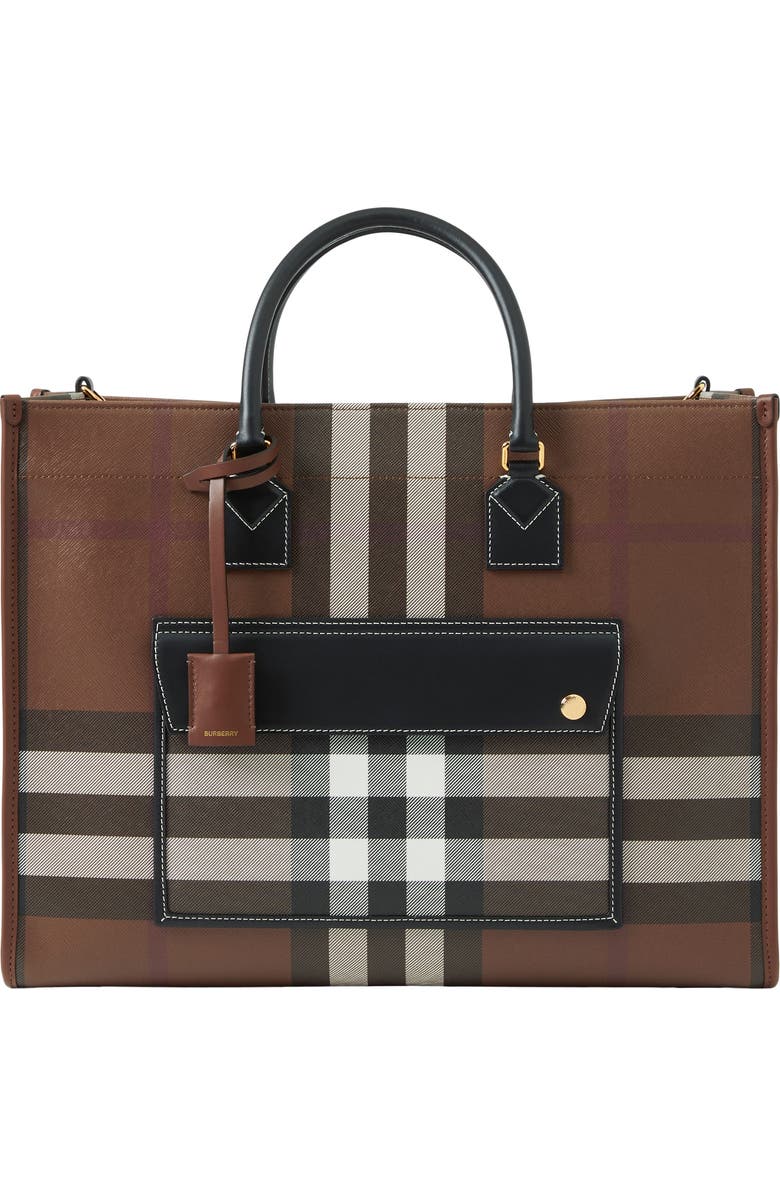 Burberry Medium Freya Tote, Main, color, Dark Birch Brown