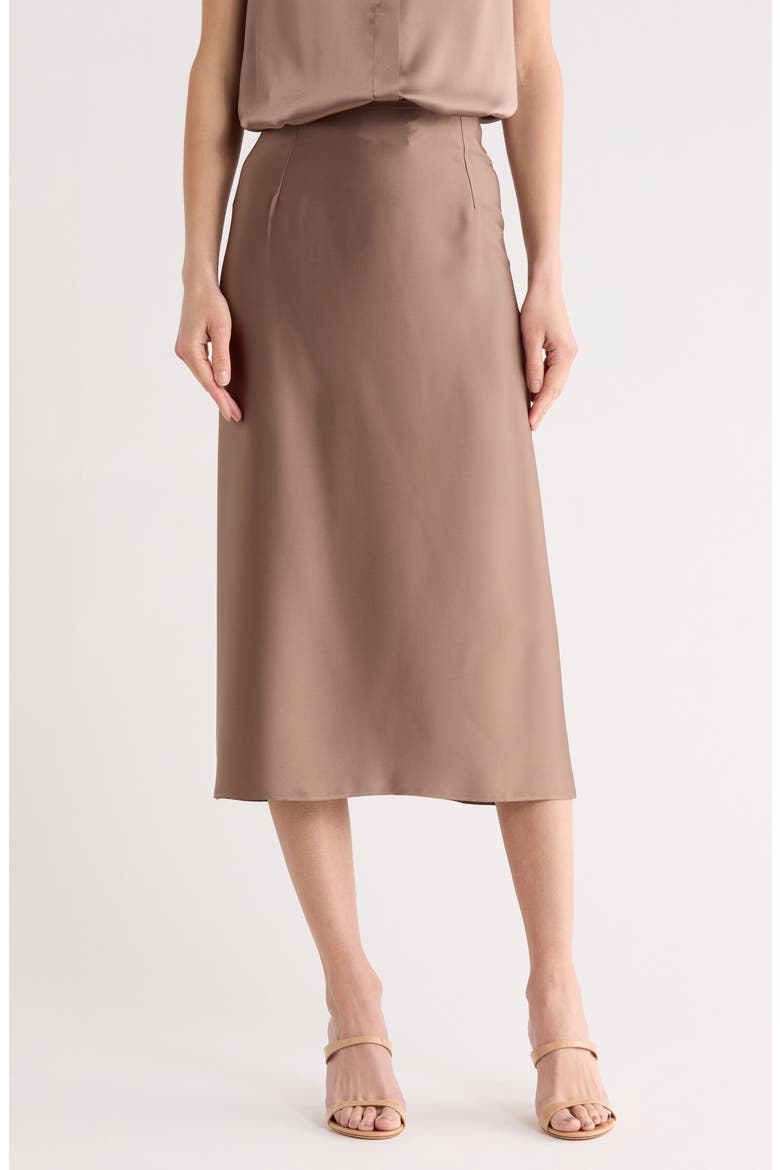 Satin Slip Skirt, Main, color, DESERT WIND