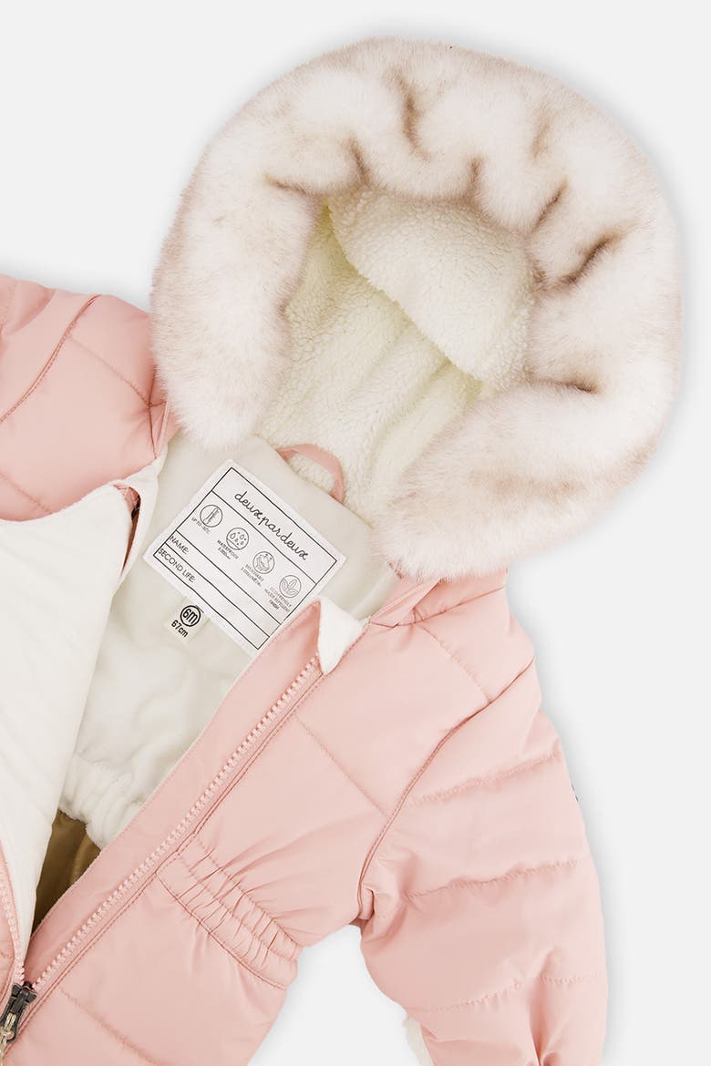 Car Seat Fleece Neckwarmer One Piece Snowsuit, Alternate, color, Pale Dusty Pink
