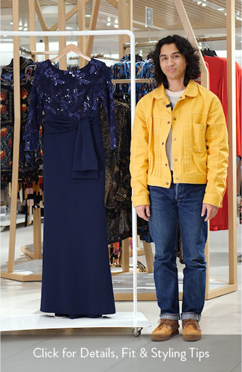 Sequin Lace Bodice Trumpet Gown, sales video thumbnail