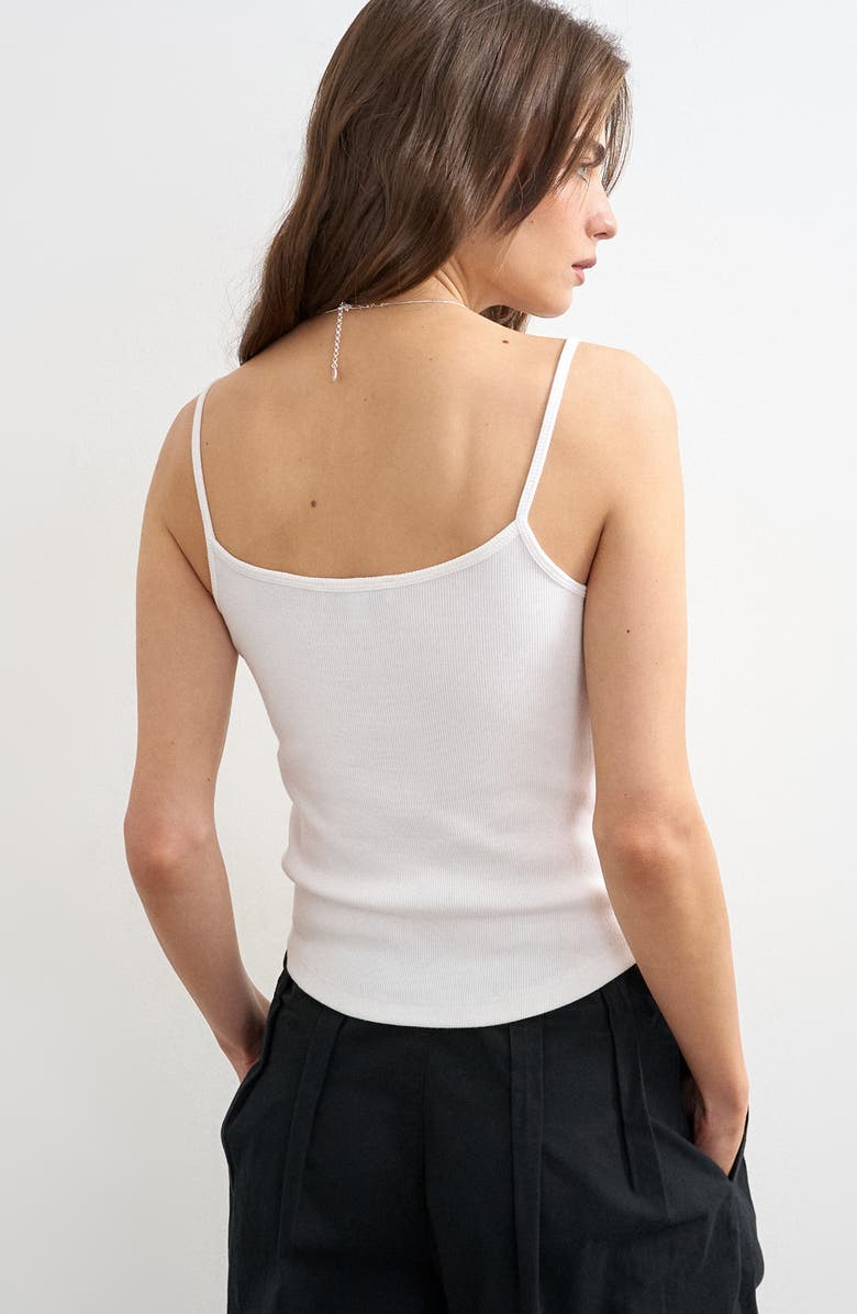 Topshop Rib Camisole, Alternate, color, White