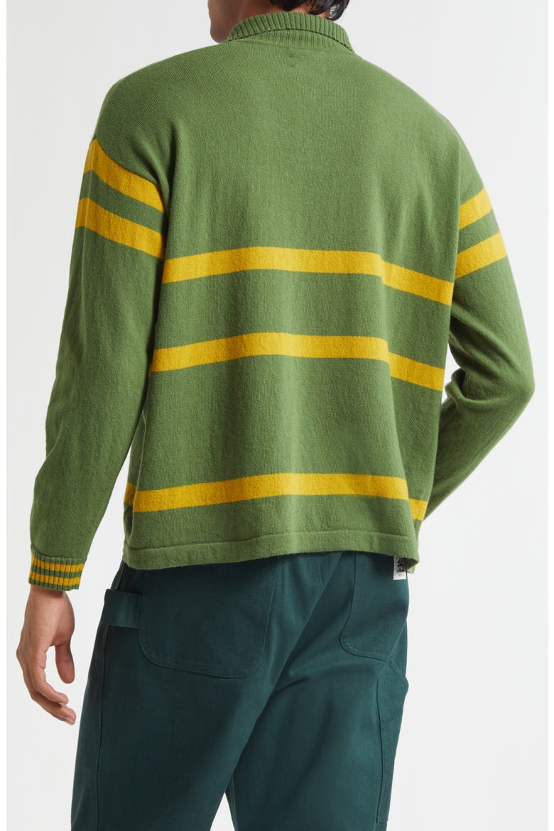 Regis Virgin Wool Polo Sweater, Alternate, color, GREEN