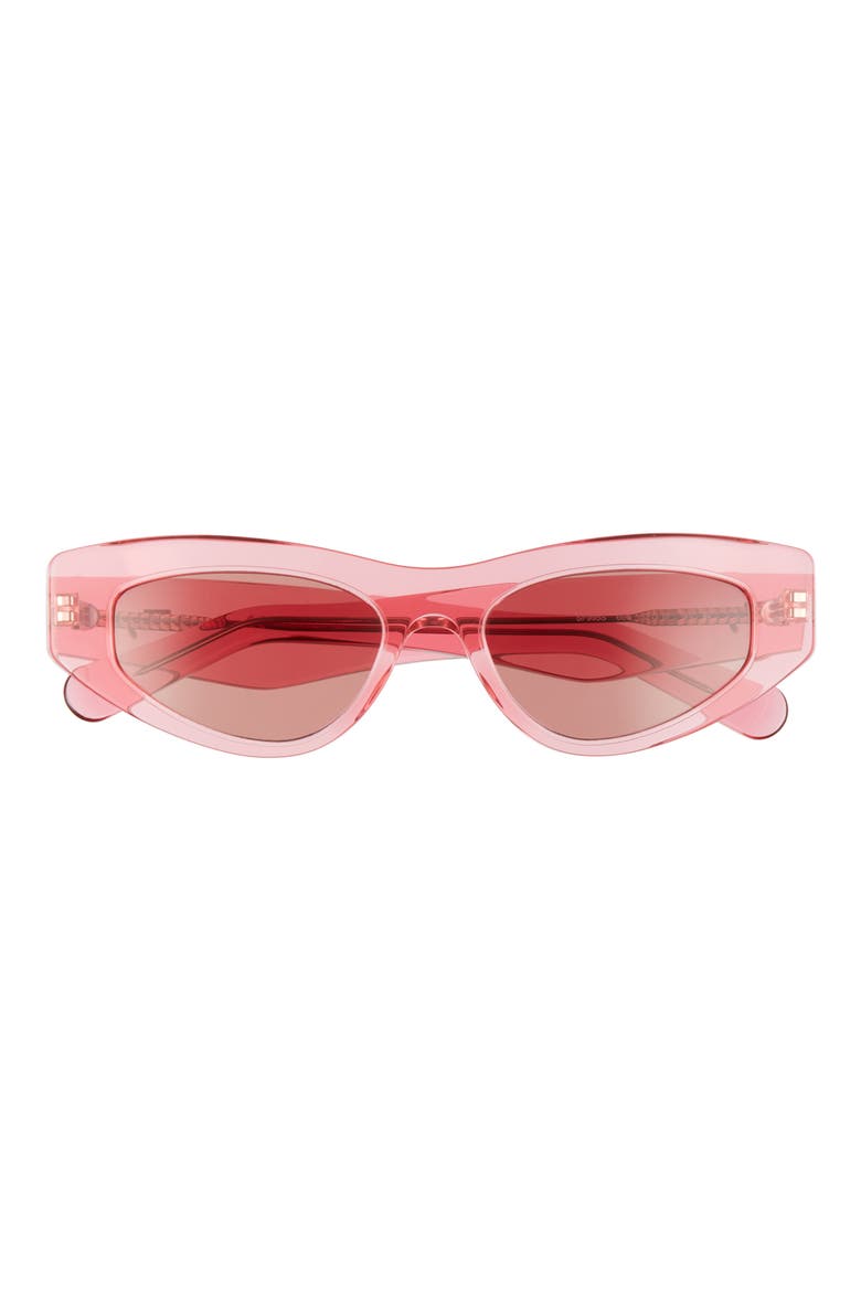 53mm Cat Eye Sunglasses, Main, color, CRYSTAL PINK/ BLUE