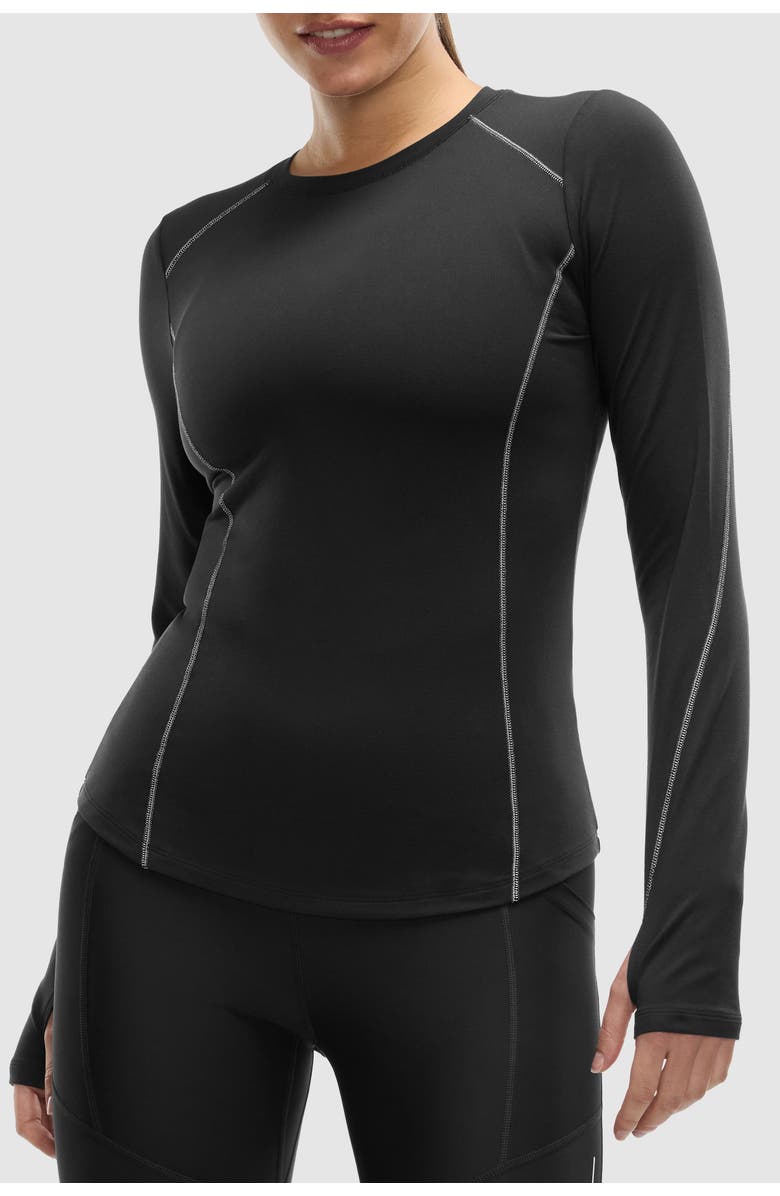 Peloton Active Brushed Jersey Long Sleeve, Main, color, Black