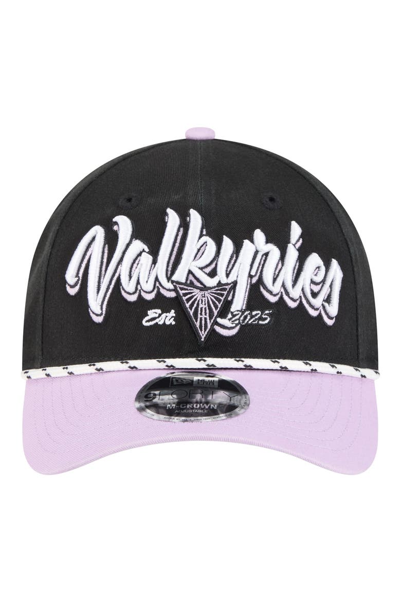 Unisex New Era  Eclipse Black/Violet Golden State Valkyries Team Loyal Script Two-Tone M-Crown 9FORTY Adjustable Hat, Alternate, color, Eclipse Black