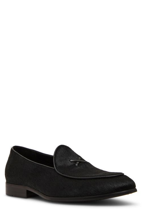 Steve Madden Lanette Genuine Calf Hair Loafer In Black