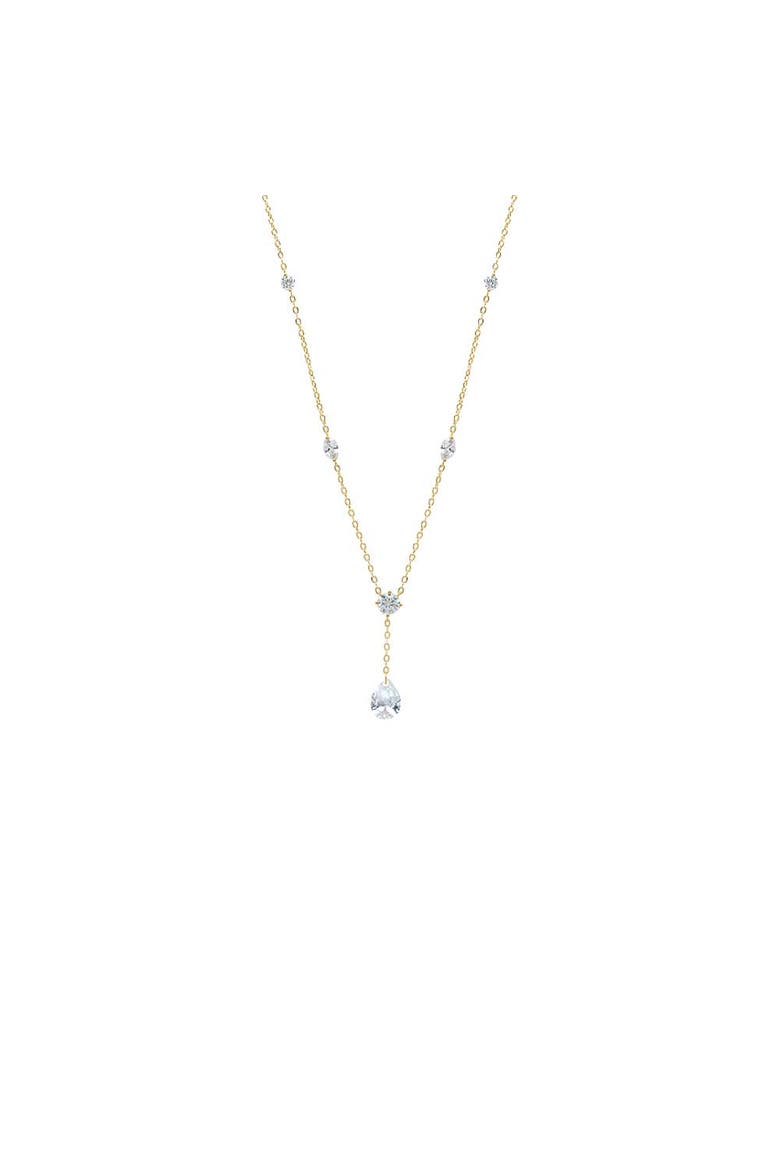 CZ Multi Stone Station Drop Lariat, Main, color, Gold