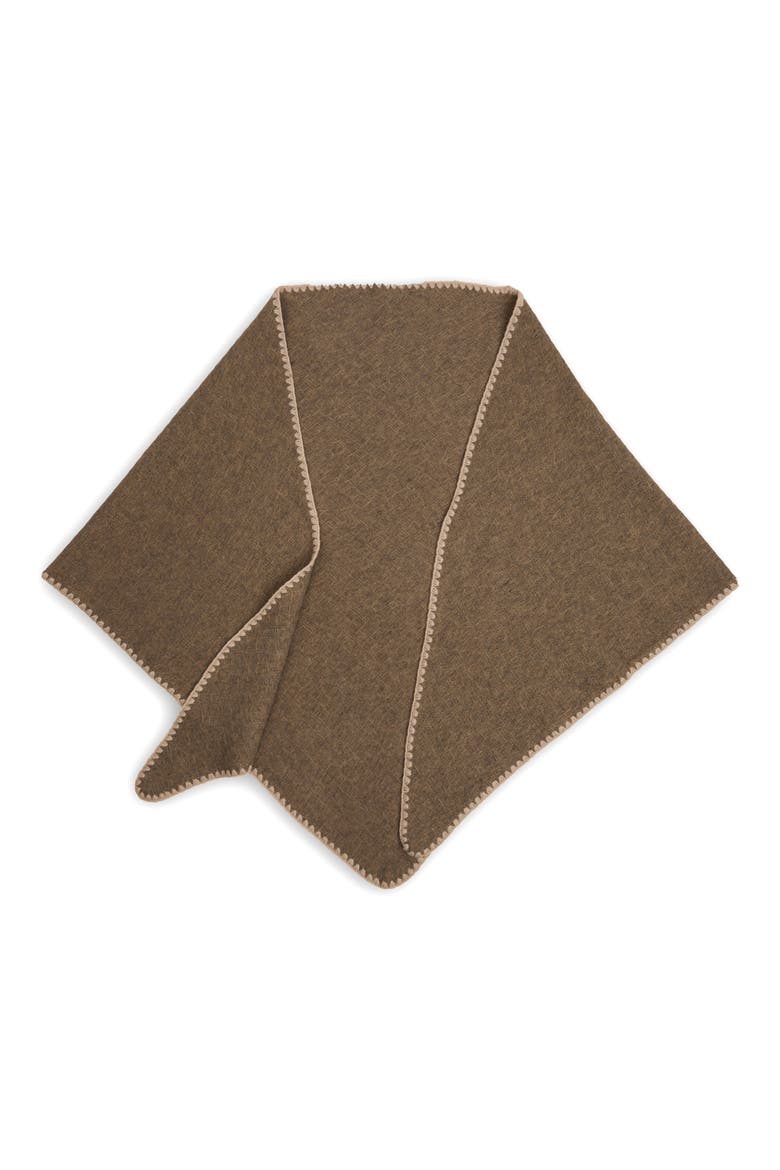Triangle Knit Trim Shawl, Alternate, color, TAUPE