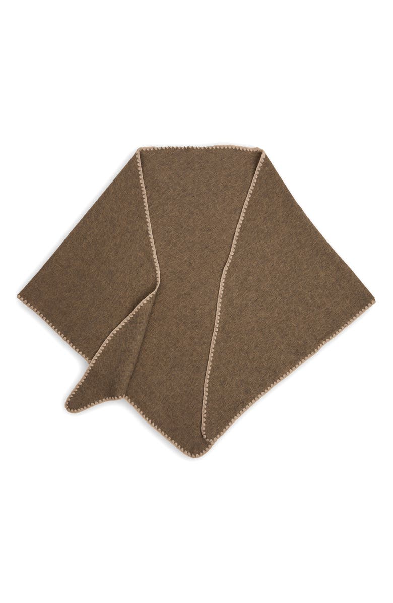 SAACHI Triangle Knit Trim Shawl, Alternate, color, Taupe