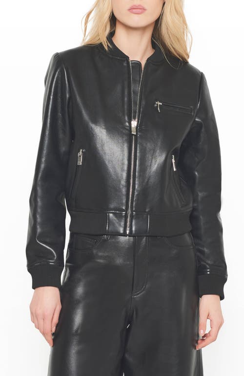 As By Df Dixie Recycled Leather Bomber Jacket In Black
