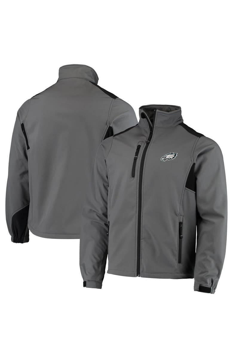 DUNBROOKE Men's Dunbrooke Charcoal Philadelphia Eagles Circle Softshell Fleece Full-Zip Jacket, Alternate, color,