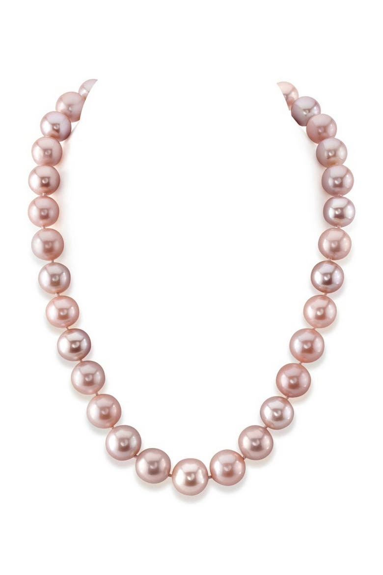 11.5-12.5mm Pink Freshwater Pearl Necklace - Premier AAAA Quality, Main, color, White Gold Clasp