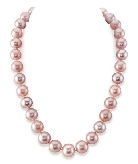 11.5-12.5mm Pink Freshwater Pearl Necklace - Premier AAAA Quality