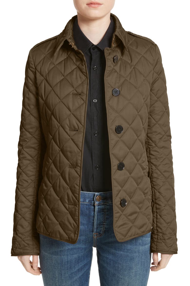 Frankby Quilted Jacket, Main, color, DARK OLIVE