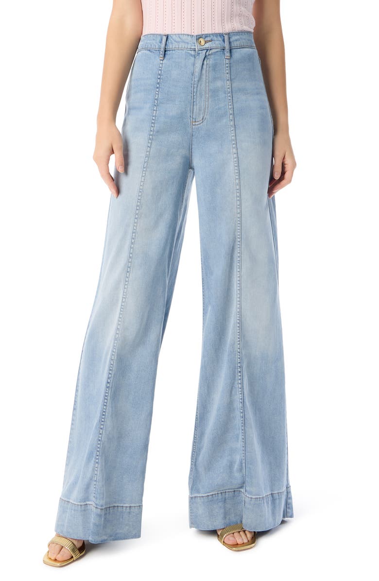 Dee Ocleppo Tabitha Seamed Wide Leg Jeans, Main, color, Aero Wash