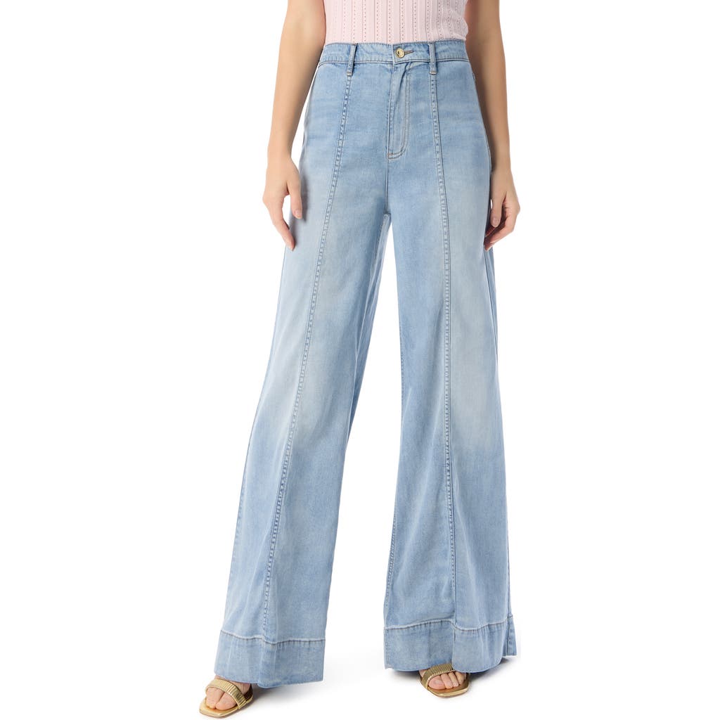 Dee Ocleppo Tabitha Seamed Wide Leg Jeans In Blue