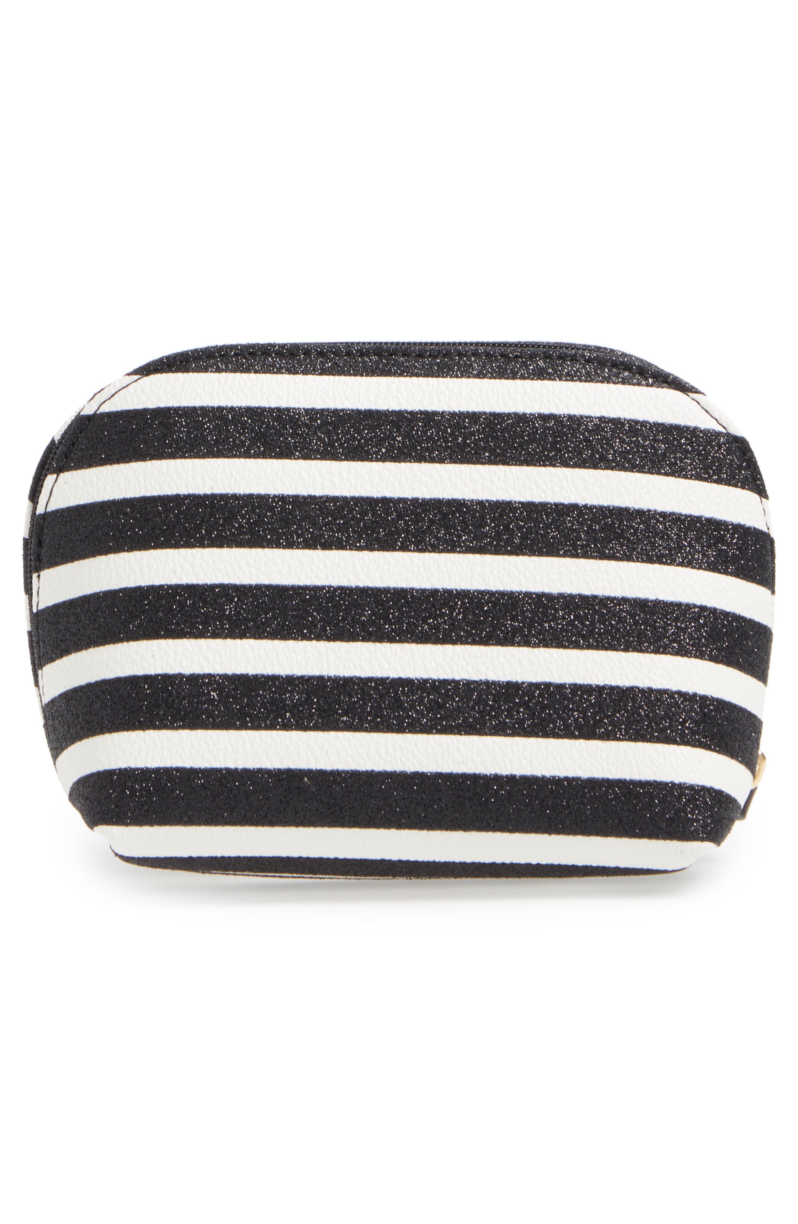 small glitter annabella cosmetics case, Alternate, color, BLACK MULTI