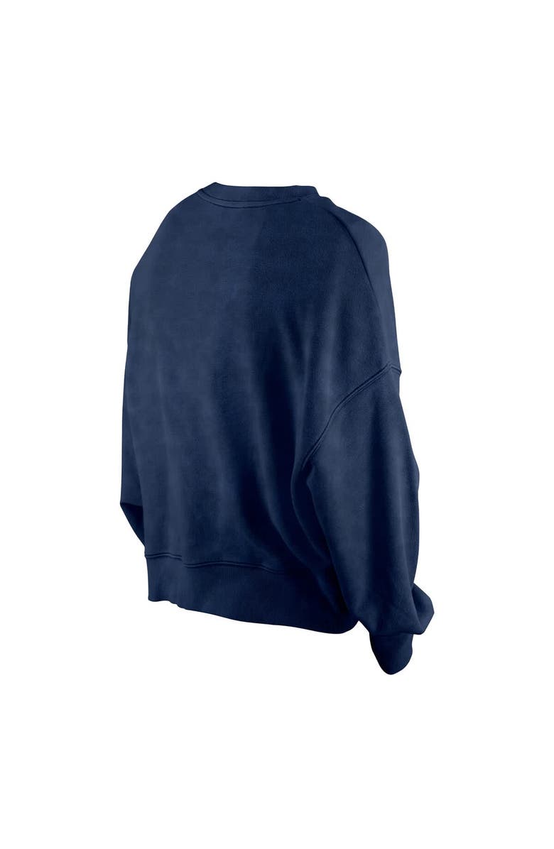 New Era Women's New Era  Navy LA Clippers Throwback Vintage Enzyme Wash Oversized Boxy Pullover Sweatshirt, Alternate, color, Navy