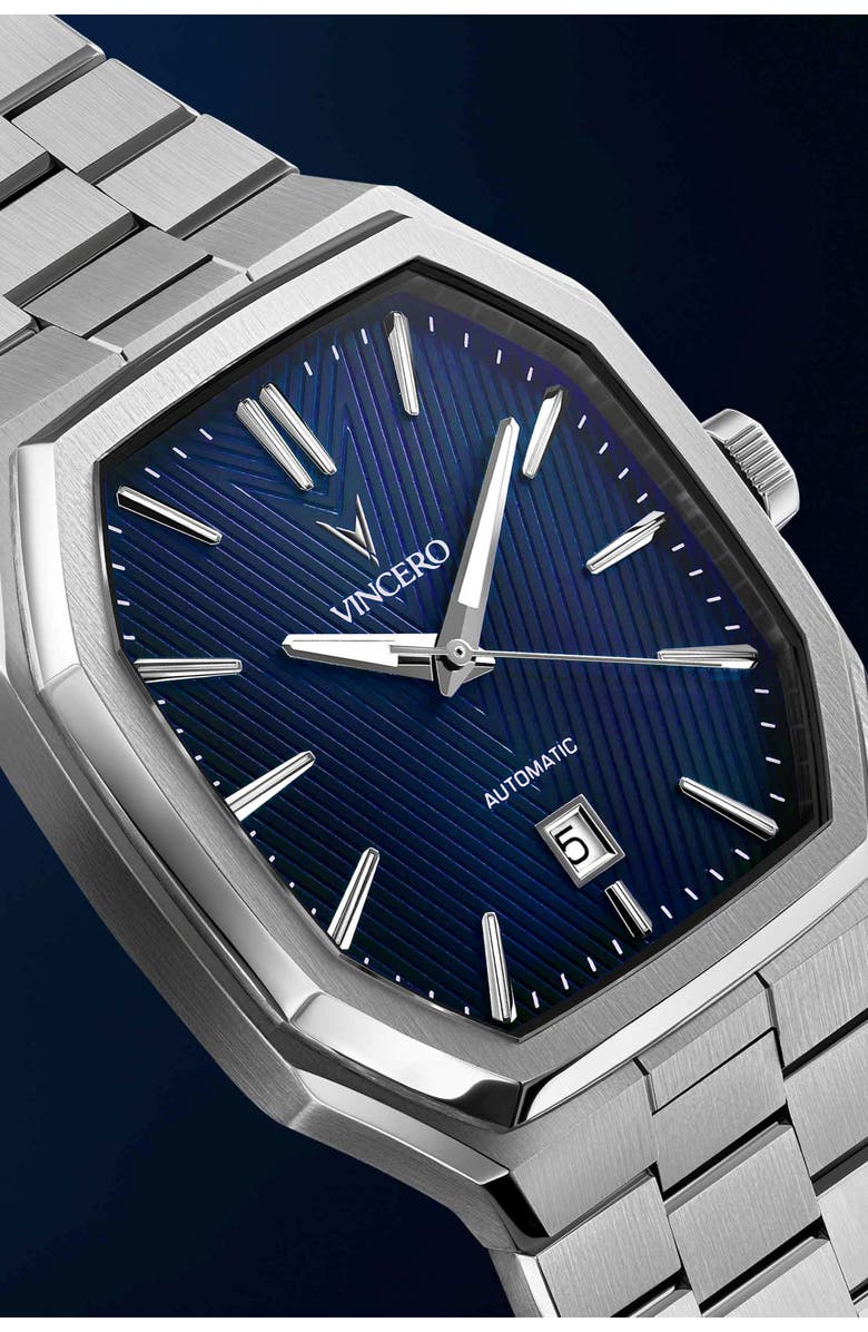 Vincero Inception Blue Shift Automatic Bracelet Watch, 38mm, Alternate, color, Blue