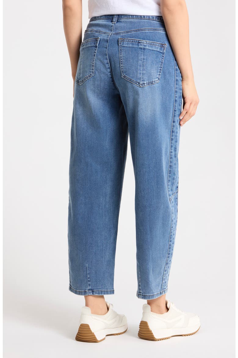 High Waist Crop Barrel Leg Jeans, Alternate, color, MID BLUE ARTISINAL