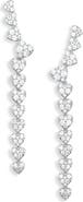 MELANIA CLARA Cubic Zirconia Heart Climber Earrings