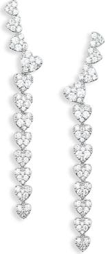 MELANIA CLARA Cubic Zirconia Heart Climber Earrings
