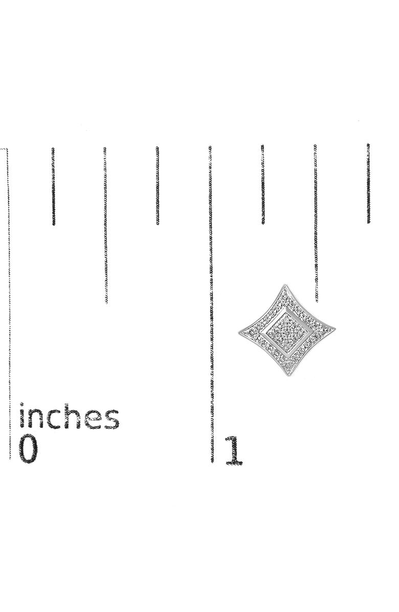 Haus of Brilliance Silver Diamond Accent 4-Stone Four Pointed Star Shaped Halo-Style Stud Earrings, Alternate, color, White