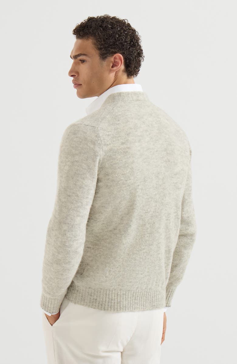 Brunello Cucinelli Alpaca, cashmere and wool cardigan, Alternate, color, Medium Grey