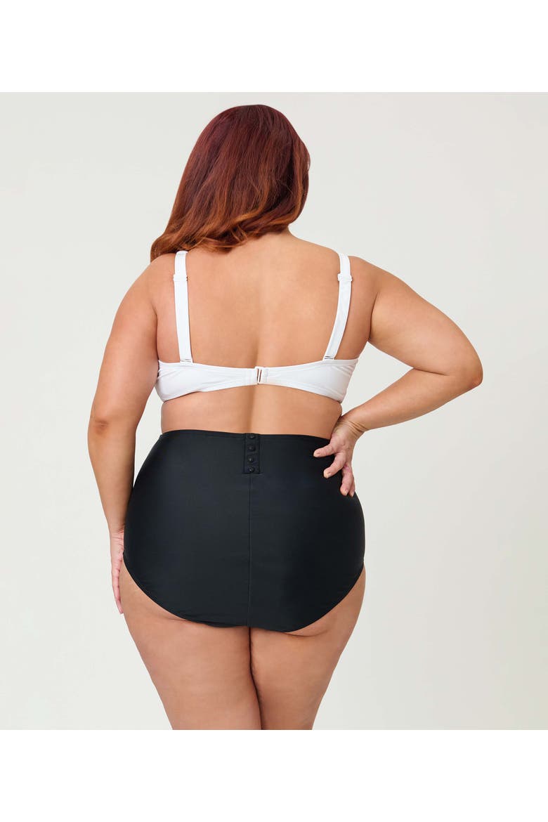 Plus Size High Waist Louise Bikini Bottom, Alternate, color, Black Solid