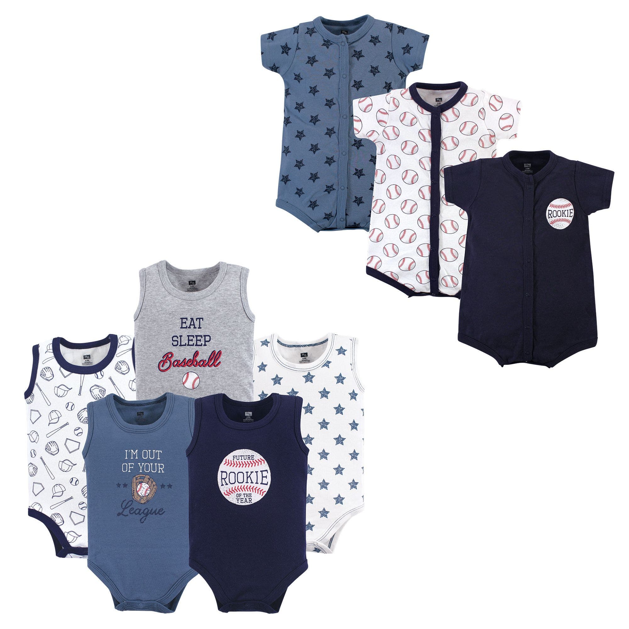 Hudson Baby 8pc Bodysuits And Rompers In Multi