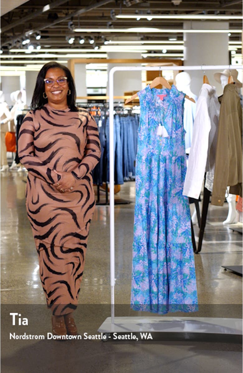 Malone Sleeveless Tiered Cotton Maxi Dress, sales video thumbnail