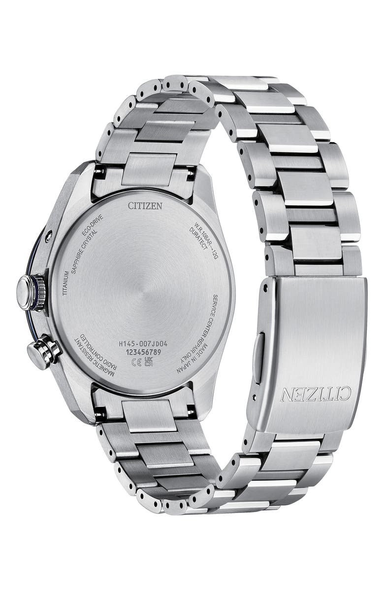 Citizen Attesa UNITE with BLUE Worldtime Automatic Bracelet Watch, 40.6mm, Alternate, color, Silver-Tone