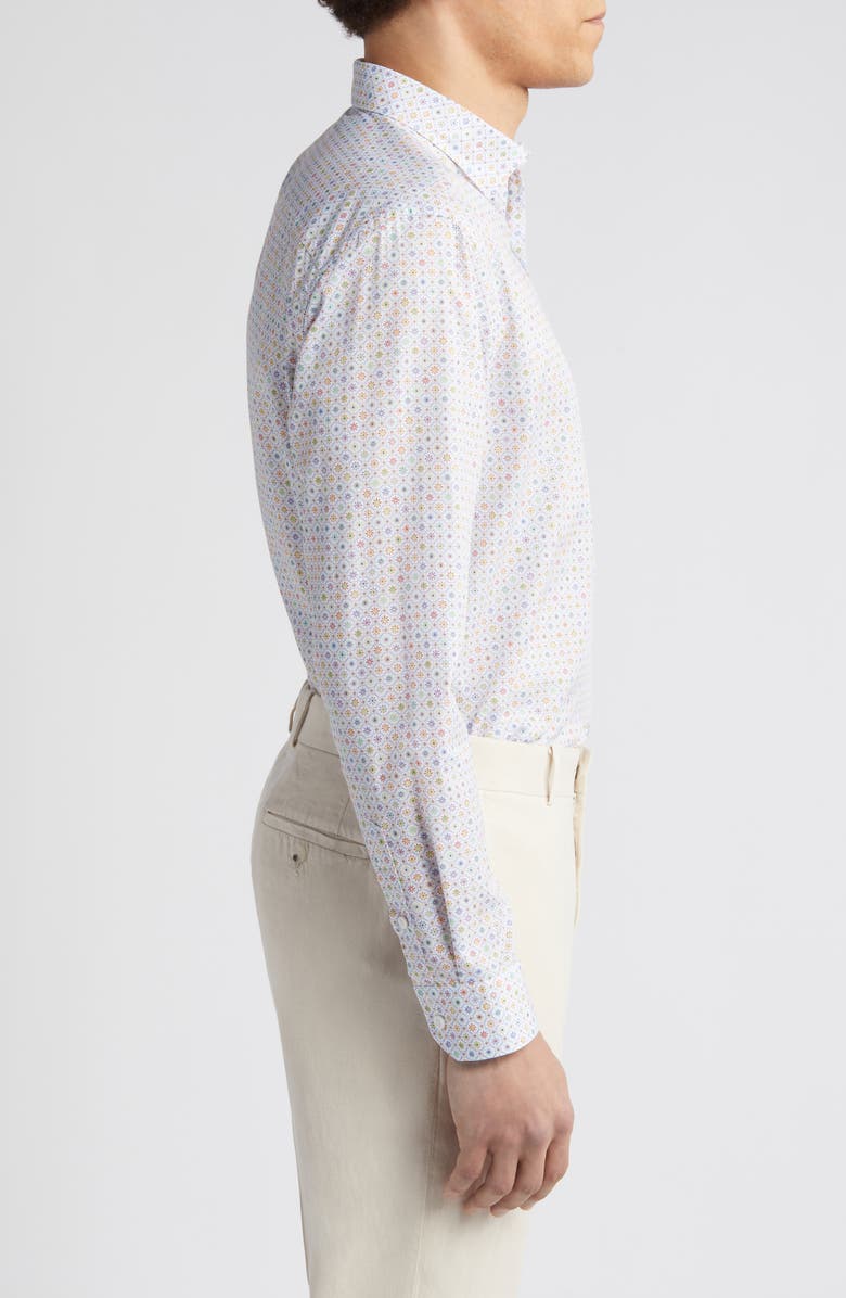 Johnston & Murphy Floral Cotton Button-Up Shirt, Alternate, color, 